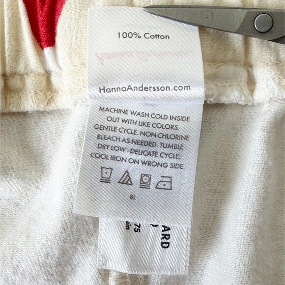 Hanna Andersson Holiday Flannel Pajama Set Scandi Santa on Almond Adult L - Picture 10 of 10